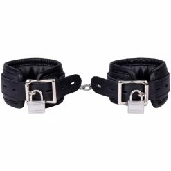 Wholesale ⌛ Bondara Luxe Erotica Black Leather Lockable Handcuffs ✔️