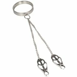 Discount ⭐ Torment Stainless Steel Collar With Clover Nipple Clamps 👏 -Bondage Shop Online unnamed file 124