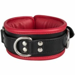 Outlet ⌛ Bondara Luxe Red Saddle Leather Heavy Duty Padded Collar 😀