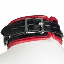 Outlet ⌛ Bondara Luxe Red Saddle Leather Heavy Duty Padded Collar 😀 -Bondage Shop Online unnamed file 145