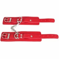 Brand new ❤️ Bondara Red Faux Leather Essential Handcuffs 😍 -Bondage Shop Online unnamed file 153