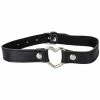 Best Sale 😀 Bondara Black Faux Leather Heart Ring Collar ❤️