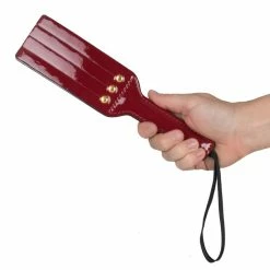 Deals 🌟 Bondara Double Sided Red Faux Leather Tawse Paddle - 9 Inch 👏 -Bondage Shop Online unnamed file 319