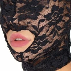 Deals ⭐ Bondara Lace Open Mouth Deprivation Hood 🎁 -Bondage Shop Online unnamed file 378