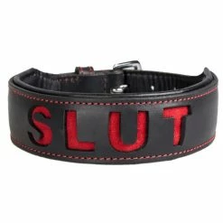 Best Sale 🌟 Bondara Slut Imprint Real Leather Collar 🔥