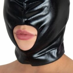 Budget 🔔 Bondara Wet Look Open Mouth Deprivation Hood 🌟 -Bondage Shop Online unnamed file 561