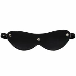 Budget 🌟 Bondara Black Leather Studded Blindfold ✔️