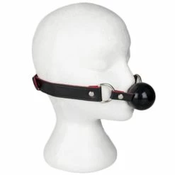 Best Pirce ✔️ Bondara Black Faux Leather Red Suede Silicone Ball Gag ✨ -Bondage Shop Online unnamed file 612