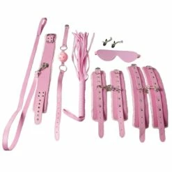 Discount 🔔 Bondara Pink Faux Leather Furry 8 Piece Bondage Set 🌟