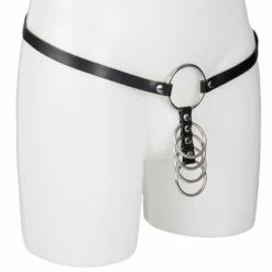 Deals ⌛ Bondara Faux Leather Five Gates Of Hell Cock Ring With Belt ✨