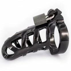 Brand new ⌛ Torment Stainless Steel Black Chrome Plated Cock Cage 🎁