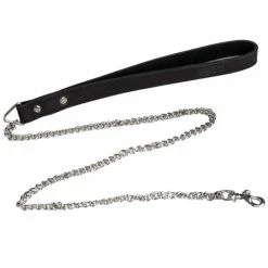 Wholesale 🥰 Bondara Luxe Black Nubuck Leather Chain Leash ✨